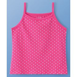 Pine Kids Cotton Lycra Sleeveless Solid Slips With Stripes & Polka Dot Print Pack of 3 (Color May Vary)