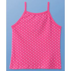 Pine Kids Cotton Lycra Sleeveless Solid Slips With Stripes & Polka Dot Print Pack of 3 (Color May Vary)