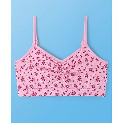 Pine Kids Cotton Sleeveless Bralettes With Floral Print Pack of 3 (Colour May Vary)