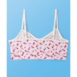 Pine Kids Cotton Knit Sleeveless Bralettes With Floral Print Pack of 3 (Colour May Vary)