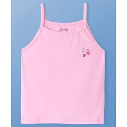 Pine Kids Cotton Lycra Knit Singlet Sleeves Slips With Floral Print Pack of 3 (Colour May Vary)