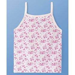 Pine Kids Cotton Lycra Knit Singlet Sleeves Slips With Floral Print Pack of 3 (Colour May Vary)