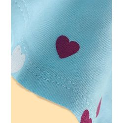 Pine Kids Cotton Knit Singlet Sleeves Slip With Heart Print Pack of 3 (Colour May Vary)