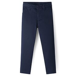 Pine Kids Cotton Woven Full Length Solid Trouser - Navy Blue
