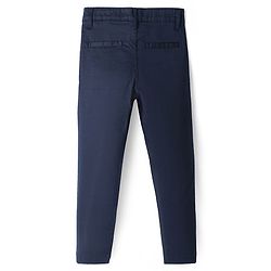 Pine Kids Cotton Woven Full Length Solid Trouser - Navy Blue