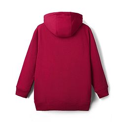 Pine Kids Cotton Knit Full Sleeves Cut & Sew Design Hooded Sweatshirt with Text Print - Maroon
