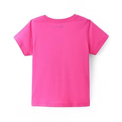 Pine Kids Cotton Knit Sleeveless Star Printed Frock With Text Printed Inner Tee - Dark Pink