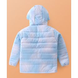 Pine Kids Woven Full Sleeves Padded Hooded Jacket With Patch Detailing - Blue