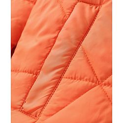 Pine Kids Woven Full Sleeves Front Open Padded Hooded Jacket with Solid Colour - Orange