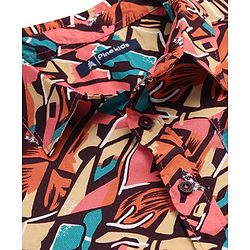 Pine Kids Viscose Woven Half Sleeves Abstract Printed Shirt - Multicolor
