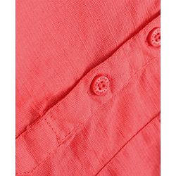 Pine Kids Linen Woven Full Sleeves Solid Shirt - Coral