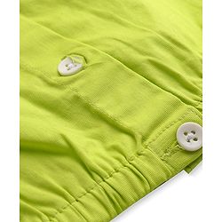 Pine Kids Woven Half Sleeves Solid Colour Ribbed Top - Limegreen