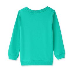 Pine Kids Heavy Gauge Premium Fabric Full Sleeves Text Printed Night Suit - Green & Navy Blue