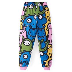 Pine Kids Heavy Gauge Premium Fabric Full Sleeves Monster Printed Night Suit - Pink
