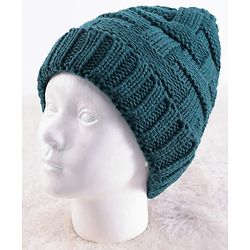 Pine Kids Knit Solid Winter Cap - Teal Blue