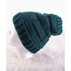 Pine Kids Knit Solid Winter Cap - Teal Blue