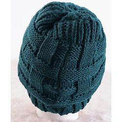 Pine Kids Knit Solid Winter Cap - Teal Blue