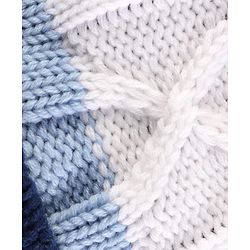 Pine Kids Knit Stripe Design Winter Cap - White & Blue