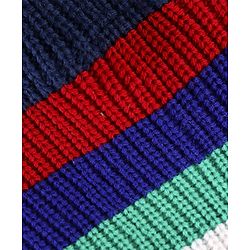 Pine Kids Knit Stripe Designed Winter Cap - Blue & Red