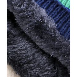 Pine Kids Knit Stripe Designed Winter Cap - Blue & Red