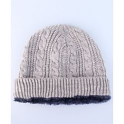 Pine Kids Winter Cap with Cable Knit Design Grey - Diameter 25cm