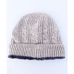 Pine Kids Winter Cap with Cable Knit Design Grey - Diameter 25cm