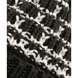Pine Kids Knit Net Design Winter Cap - Dark Green