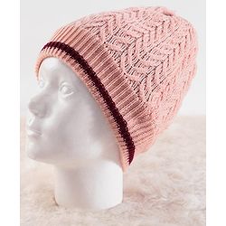 Pine Kids Woollen Knit Soild Winter Caps -  Pink