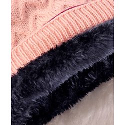 Pine Kids Woollen Knit Soild Winter Caps -  Pink