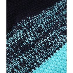 Pine Kids Knit Woollen Cap & Muffler Blue & Black - Diameter 13.5 cm