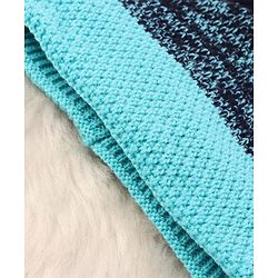 Pine Kids Knit Woollen Cap & Muffler Blue & Black - Diameter 13.5 cm