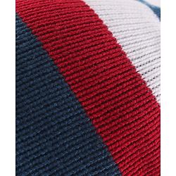 Pine Kids Knit Woollen Cap & Muffler with Colour Block Design Navy Blue & Red - Diameter 10 cm