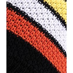 Pine Kids Knit Striped Designed Winter Cap - Black & Blue