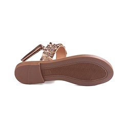 Pine Kids Velcro Closure Sandals With Glossy Finish - Rose Gold
