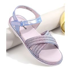 Pine Kids Velcro Closer Sandals with Glitter Detailing - Light Blue