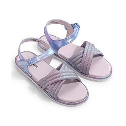 Pine Kids Velcro Closer Sandals with Glitter Detailing - Light Blue