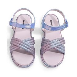 Pine Kids Velcro Closer Sandals with Glitter Detailing - Light Blue