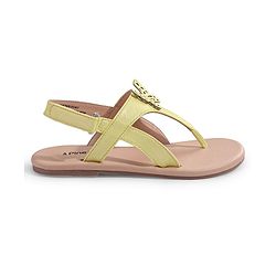 Pine Kids Sandals with Velcro Closure & Butterfly Applique - Yellow