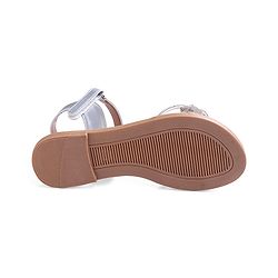 Pine Kids Velcro Closure Sandals with Rhinestones Detailing - Silver