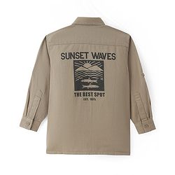 Pine Kids Cotton Woven Full Sleeves Solid Color Shirt - Tan