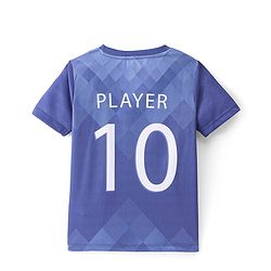 Pine Active Knitted Half Sleeves T-shirt With Football Logo - Blue