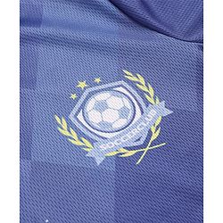Pine Active Knitted Half Sleeves T-shirt With Football Logo - Blue