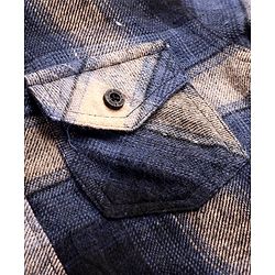 Pine Kids Cotton Woven Full Sleeves Brushed Checkered Hooded Shirt - Navy & Peach