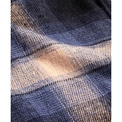 Pine Kids Cotton Woven Full Sleeves Brushed Checkered Hooded Shirt - Navy & Peach
