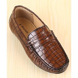 Pine Kids  Slip On Loafer Shoes -  Brown
