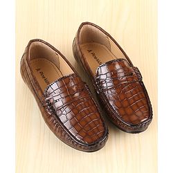 Pine Kids  Slip On Loafer Shoes -  Brown