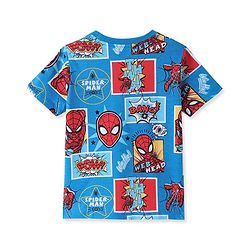 Pine Kids Marvel Single Jersey Knit Half Sleeves T-Shirt With Spider Man All over Print - Multicolor