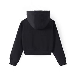 Pine Kids Cotton Knit Full Sleeves Hooded Sweatjacket with Butterfly Print - Black