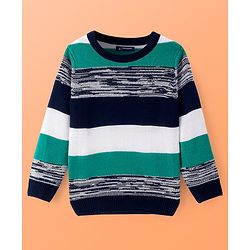 Pine Kids Knitted Full Sleeves Pullover With Stripes -Multicolor