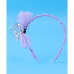 Pine Kids Bow & Fish Tail Hair Bands - Purple